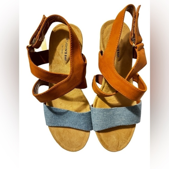 St Johns Bay Pasque Wedge Sandals 6 M - Picture 5 of 10